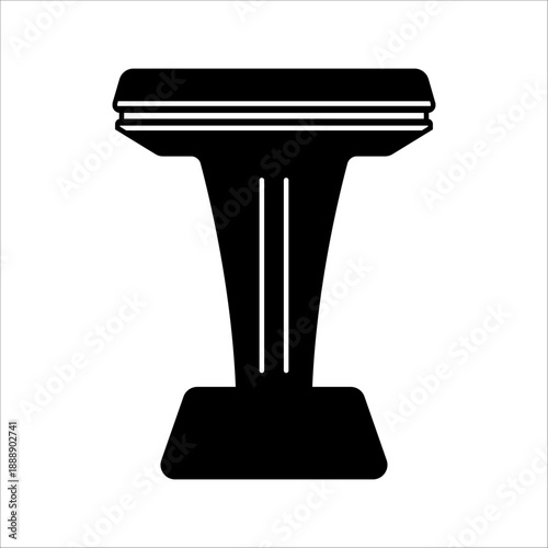Podium of rostrum vector icon.Black vector icon isolated on white background podium of rostrum.
