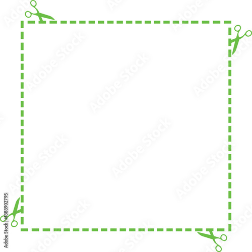 scissor cutting guides paper border frame design
