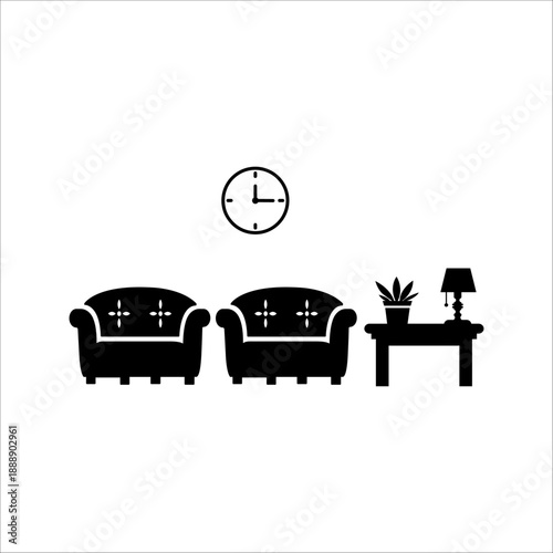 Waiting room vector icon symbol design