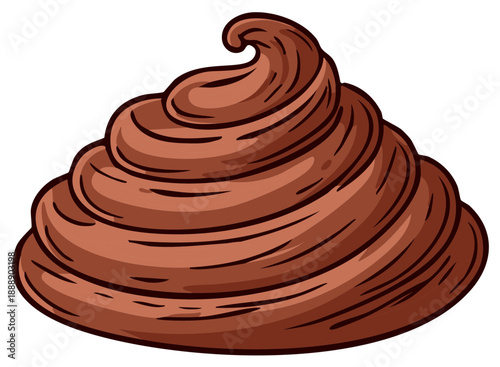 Cartoon pile of brown poop vector illustration icon