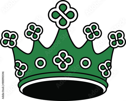 Green St. Patrick's Day Crown with Lucky Shamrock Patterns