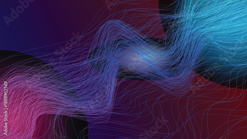 Abstract lights with dynamic beam of a background & Abstract visualization of flowing energy streams with neon purple and blue hues Background.