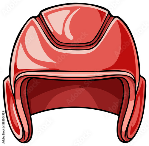 Red Boxing Headgear with Ear Protection and Protective Padding