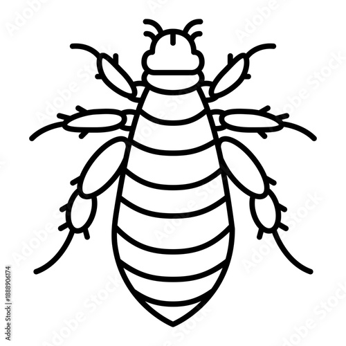 flea line icon with editable stroke