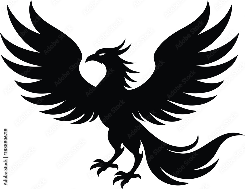 Obraz premium Phoenix, Legendary Firebird Icon