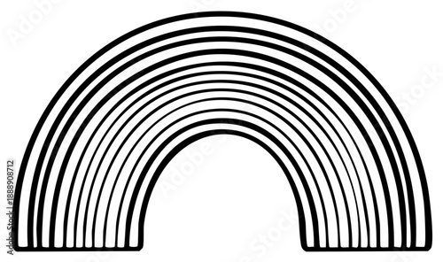 Wallpaper Mural Black and White Striped Rainbow Illustration Torontodigital.ca