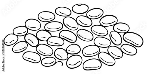 Illustration of a Group of Soybeans