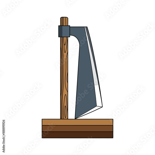 Historical Guillotine Execution Blade Illustration. Symbol of Justice, Capital Punishment, and Consequence Vector.