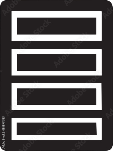 Minimalist Database Layers Black Icon on White