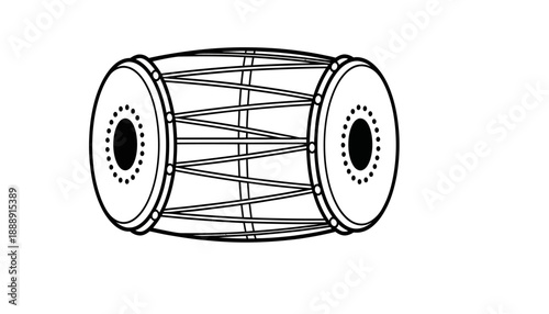 Traditional hand drum with rope tension