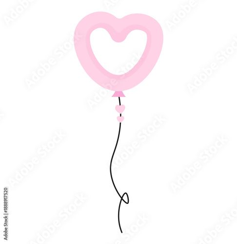 singe heart pink balloon clipart illustration