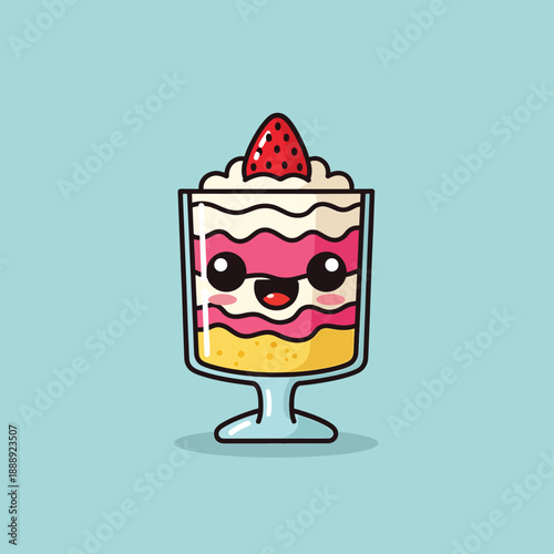 Smiling Dessert in Glass