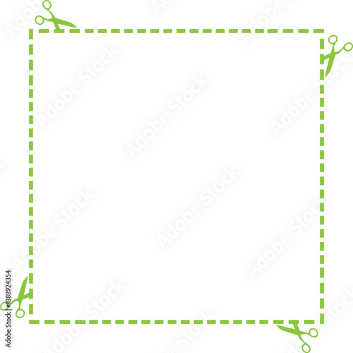 scissor cutting guides paper border frame design