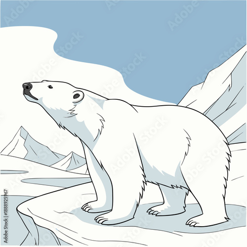 Ein Eisbär der in die Ferne schaut.