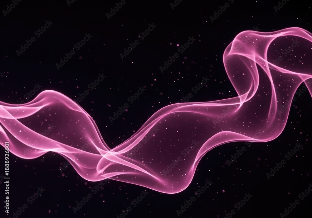 Fototapeta premium Glowing pink smoke on black background