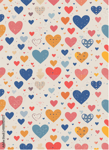 Wallpaper Mural Love Heart Pattern: A visually engaging heart-shaped design adds a touch of warmth and vibrancy to any project, symbolizing affection, compassion, and unity.  Torontodigital.ca