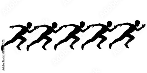 silhouettes of runners