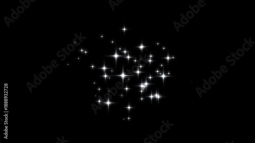 Wallpaper Mural Twinkle sparkling stars animation with glitter dust tail, white retro vector doodle star shine, energy explosion video, magical flash burst motion graphics overlay on black screen background 4k Torontodigital.ca