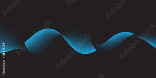 Blue wave background. Abstract wave element for design. Digital frequency track equalizer. Line art background. Blue colorful shiny wave with lines created using blend tool.Vector design.