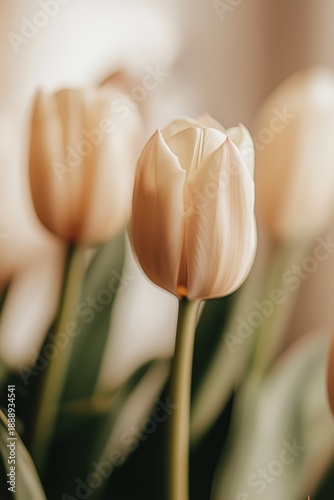 Cream Tulip Close-Up in Soft Light