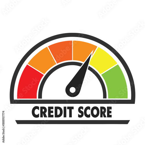 Professional Credit Score Gauge Vector Design for Personal Finance Management and Debt Tracking