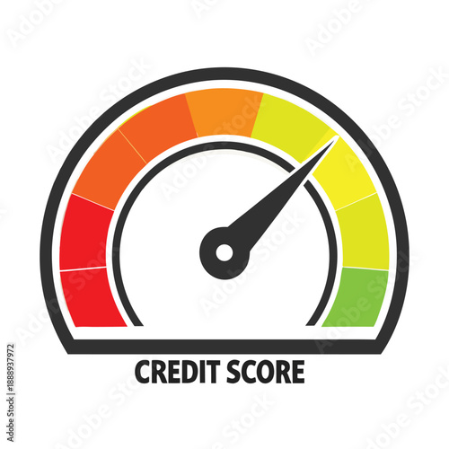 Free Download Credit Score Gauge with Needle Aiming Towards High Score - GFXLoad