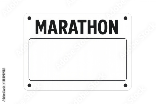 Marathon race bib empty template on transparent background