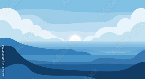 Ocean Waves and Clouds at Sunset