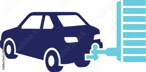 Car Illustration: A sleek automobile interacts with a charging station, showcasing the future of transport and the convenience of electric vehicle technology.