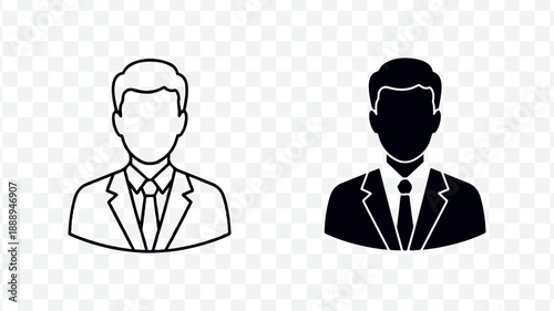 Business Professionals Duo, Two Men in Suits and Ties isolated on Transparent Background