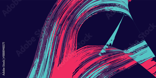 neon background brush game blue pink purple banner abstract paint stain vintage car wrap sticker, Vector Illustration.