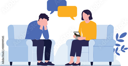Therapy session vector illustration.