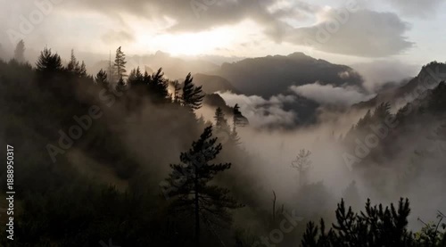 sunrise in the mountains