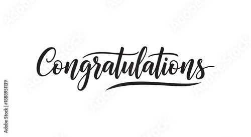 Elegant handwritten congratulations message isolated on transparent background