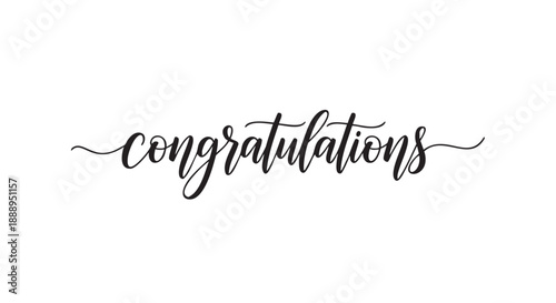 Elegant handwritten congratulations message isolated on transparent background