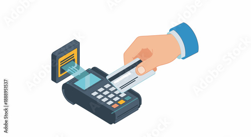Hand Using Credit Card Machine Payment.