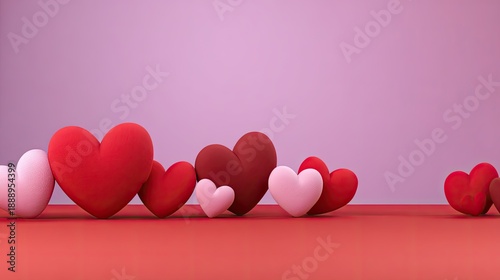 Colorful Heart Shapes on a Vibrant Background for Love and Affection Themes in Celebratory and Romantic Designs