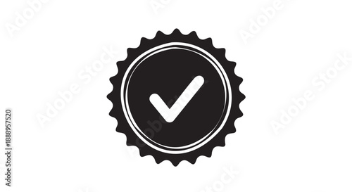 Gear icon with checkmark symbol isolated on transparent background