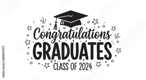 Graduation cap celebration design for class of two thousand twenty four