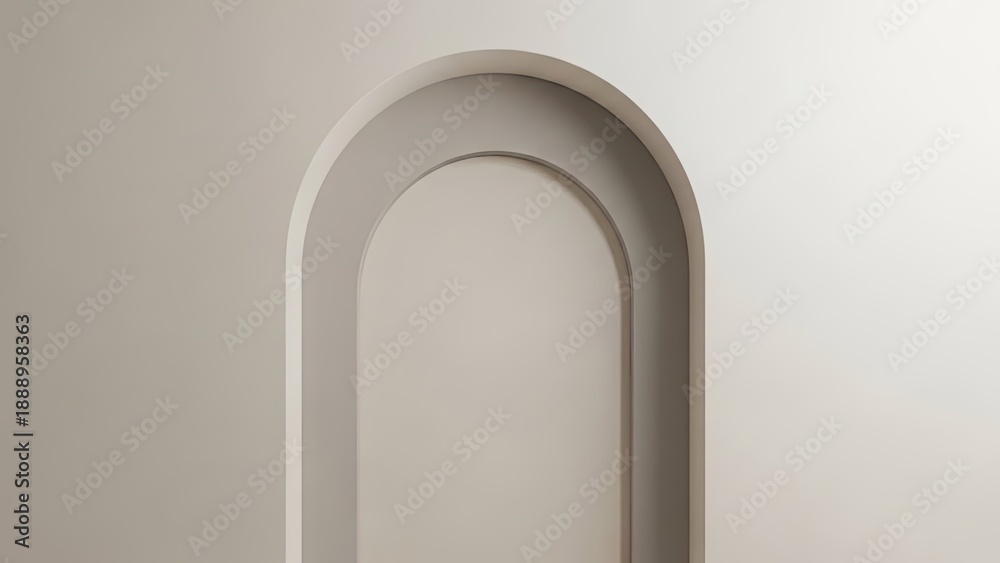Fototapeta premium Minimalist Beige Archway on Neutral Background