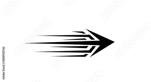 Abstract Arrow Symbol Representing Speed and Direction.