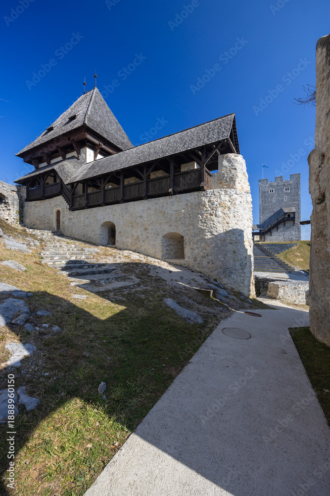 Fototapeta premium Celje Old Castle complex view under blue sky