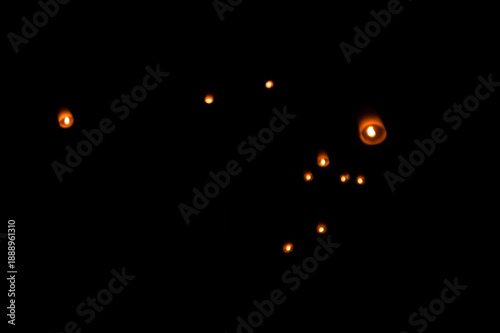 Foto lanna Fly Lantern  isolated on black
