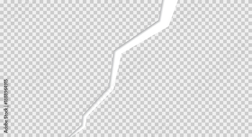 The background is cracked into two parts, separated by a transparent section. Flat vector illustration isolated on white background.