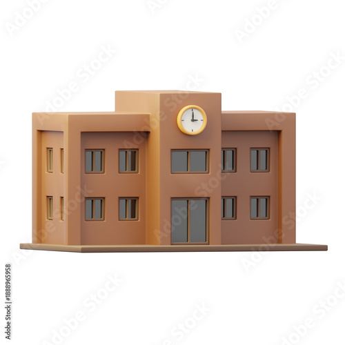 School building 3d illustration