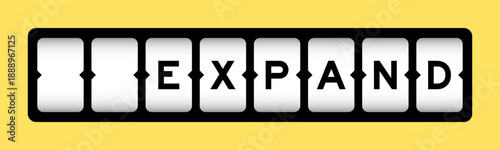 Black color in word expand on slot banner with yellow color background