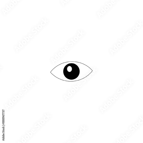 Minimal line icon of an eye. View, visibility or show content concept. Clean black outline vector isolated on white background.