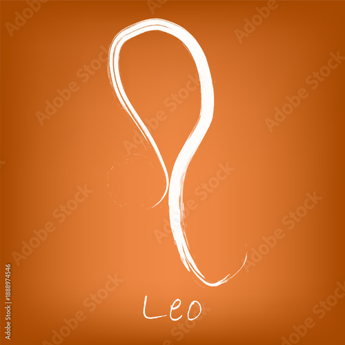 Leo Icon Vector. Zodiac Symbol Isolated on Orange Background. Sun Sign. Horoscope Concept. Astrology.
