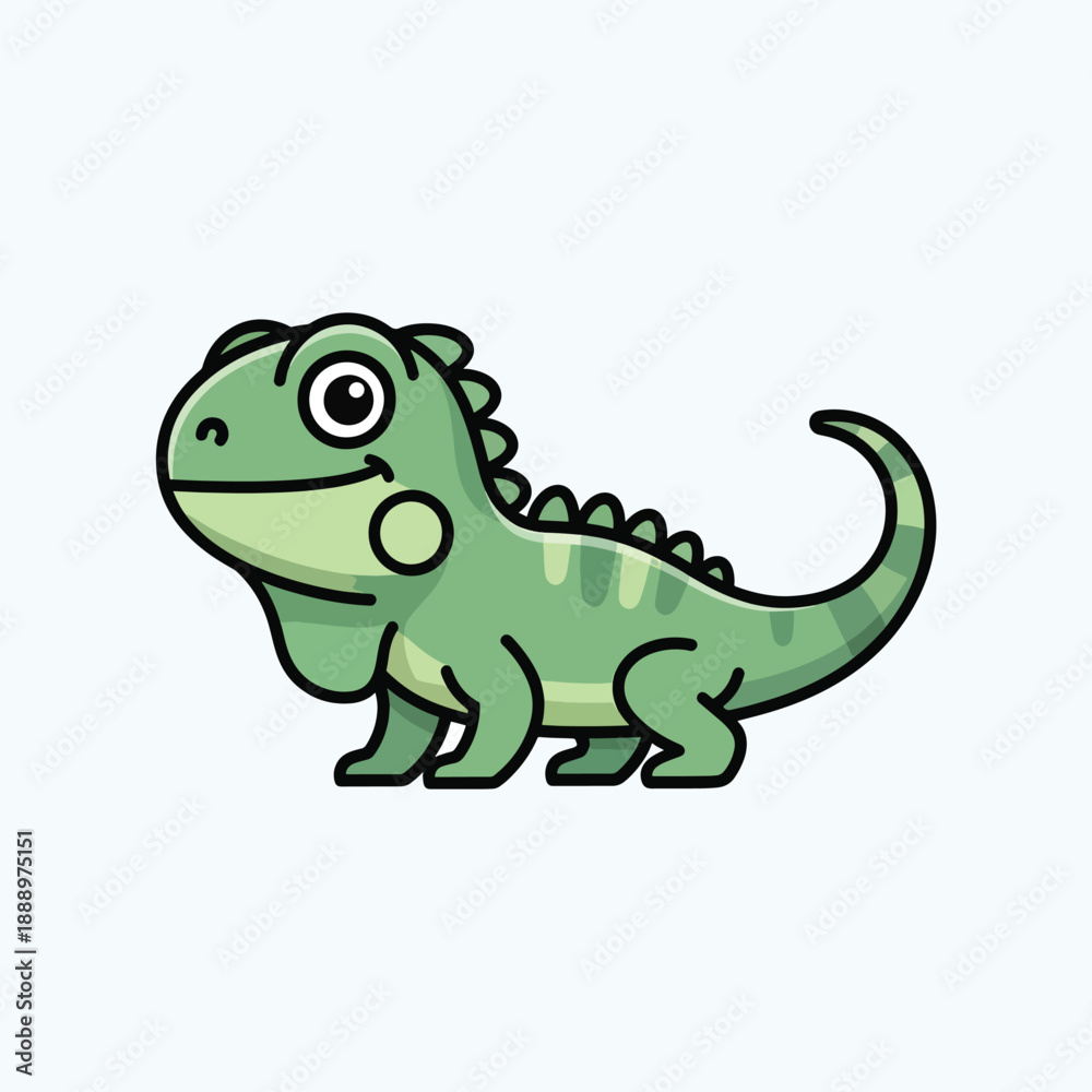 Fototapeta premium Cartoon Green Alligator
