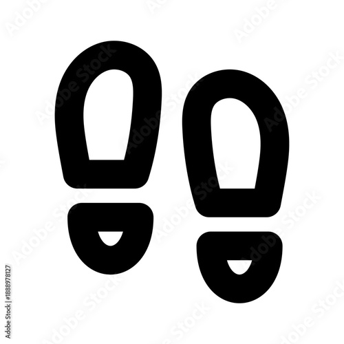 Footsteps Icon, Walking and Activity Tracking UI Symbol, Minimal Outline Vector. Editable stroke and pixel perfect at 24x24px
